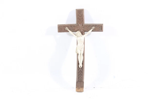 VECCHIO GESÙ CROCE Legno Altare Crocifissione Cristiani Figur Jesus Von