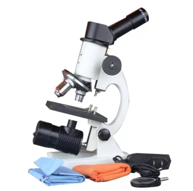 600x Student Hobby Amaetur School Lab LED Cordless Compound Biology Microscope