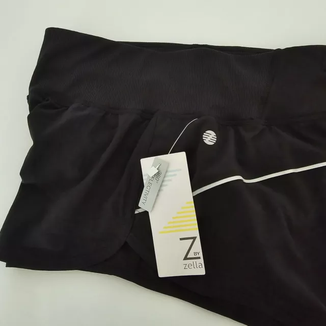 Z BY ZELLA - WOMEN'S SMALL - BLACK RUNNING SHORTS 360 Reflectivity NWT