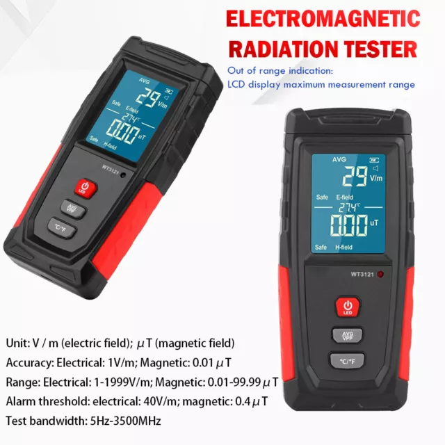 LCD Digitaler Strahlenmessgerät 5G 4G EMF Tester Elektromagnetische Radiometer