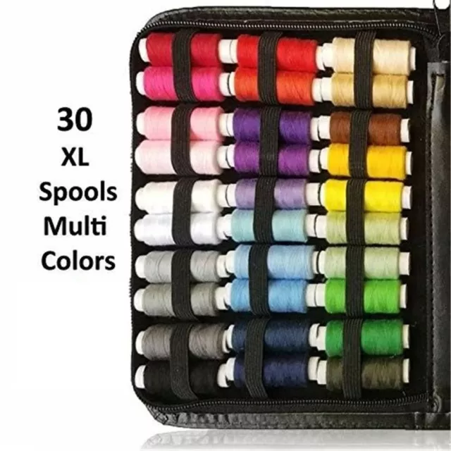 112Pcs Sewing Kit Thread Threader Needle Tape Measure Scissor Thimble Travel