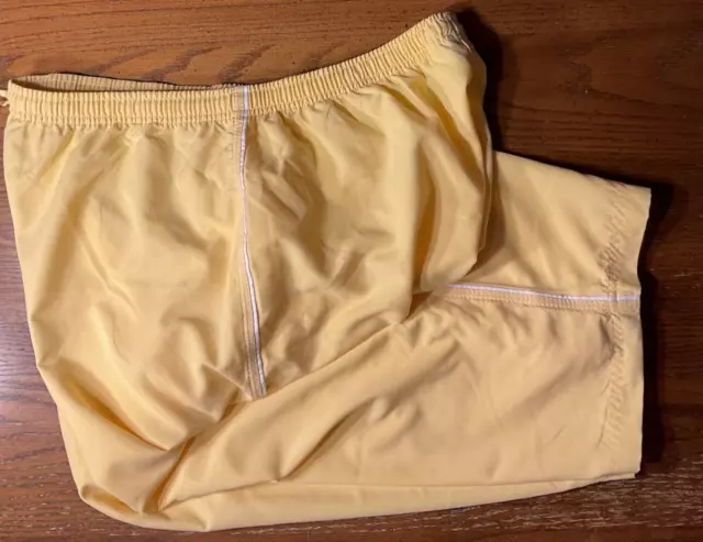 VTG MORET ULTRA Womens Athleisure Capris Crop Pants YELLOW WHITE Lightweight XL