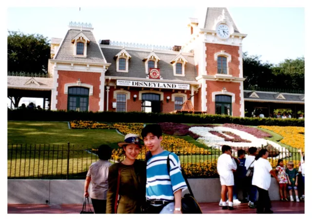 1990s Disneyland Shy Korean Girl Gay Friend  Vintage Photo Anaheim California