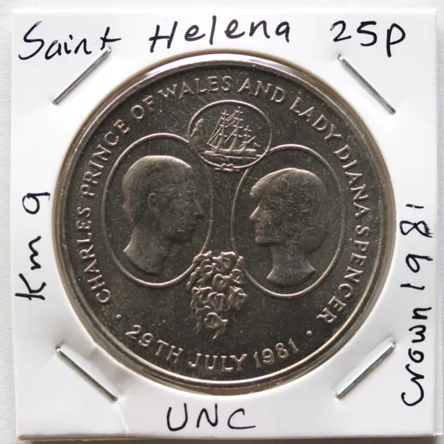 Saint Helena 25 Pence Crown 1981 Royal Wedding UNC (3341062/X532)