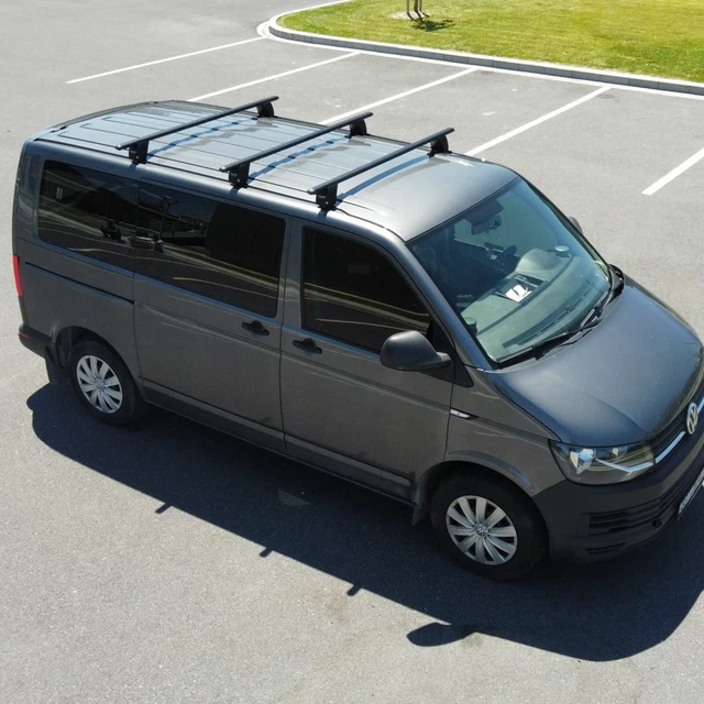 VW TRANSPORTER T5 T6 3x Roof Bars Roof Rack with 4X LOAD STOPPER 2003