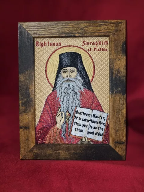 Fr. Seraphim Rose 5x7 Byzantine Orthodox Christian Icon Embroidered