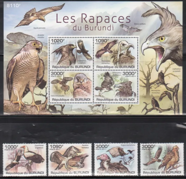 Burundi Birds Stamp Lot - 4 Complete Mint NH Sets