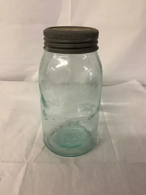 Vintage Crown Imperial 1 qt. canning jar with glass insert, zinc lid  Canada