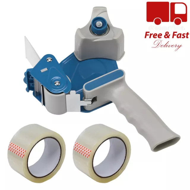 Heavy Duty TAPE GUN Dispenser BOX Packing 66M ROLL Strong CLEAR Tape PACKAGING