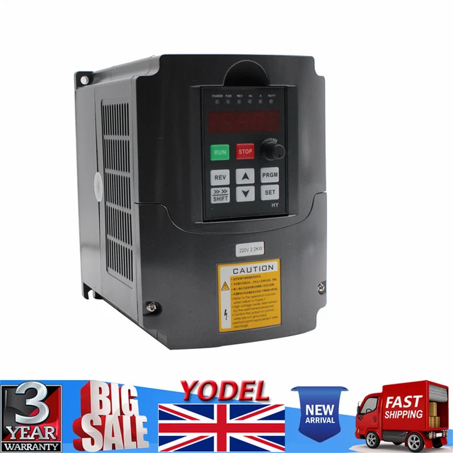 3HP 10A VFD Variable Frequency Drive Speed Control Inverter HY02D223B ...