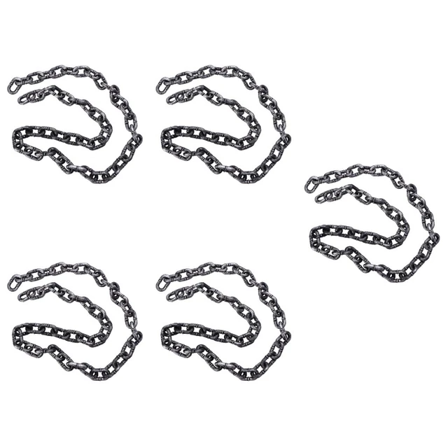 Set di 5 oggetti di scena zombie lunghi Halloween decorazione a catena cosplay in plastica
