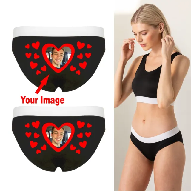 Personalised Your Text Image Ladies Knickers Underwear Valentines