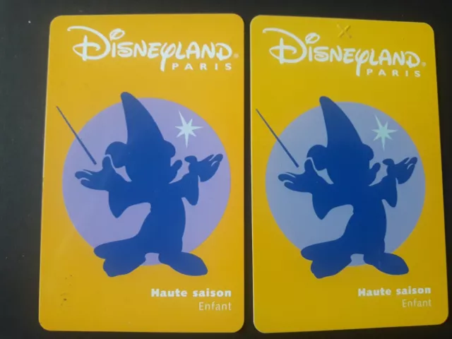 2 pass Euro Disney Disneyland MICKEY bde magn Marron  2 teintes verso 98021M TTB