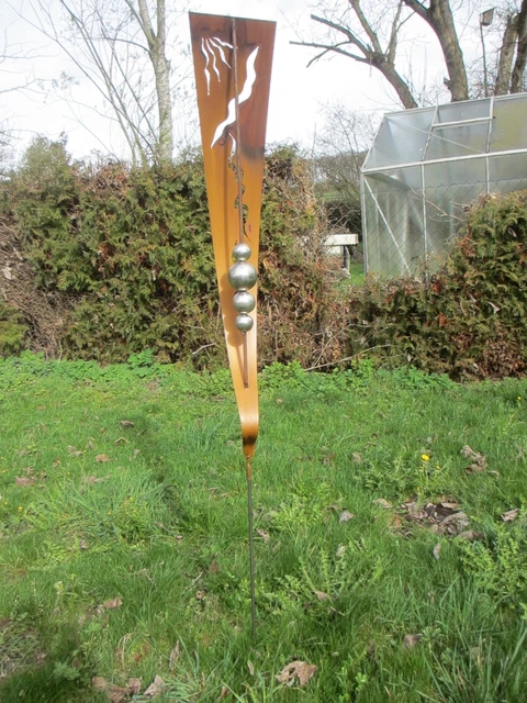 DEKOSTAB SKULPTUR ROST Gartendeko Edel Metall Gartenstecker gebraucht
