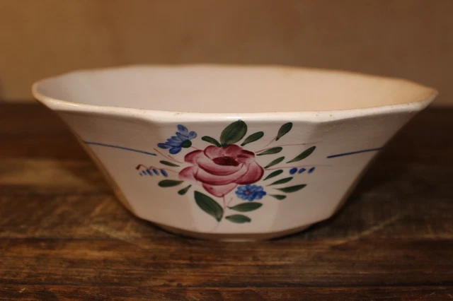 Lot Plat Saladier Et Saucier Digoin Sarreguemines Modèle Gènes Decor Fleurs