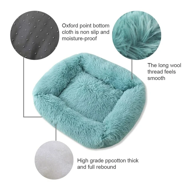 Bed Pet Fluffy Dog Cat Calming Sleeping Soft Plush Nest Warm Kennel Donut 3