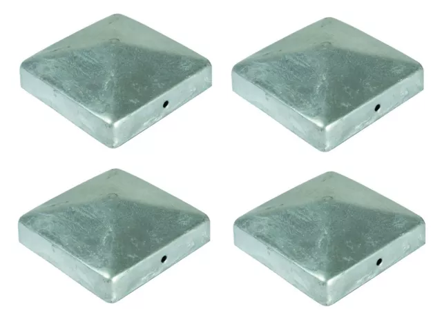 4x Tapa Poste Pirámide 71x71 MM Decorativa Estaca Galvanizado en Caliente