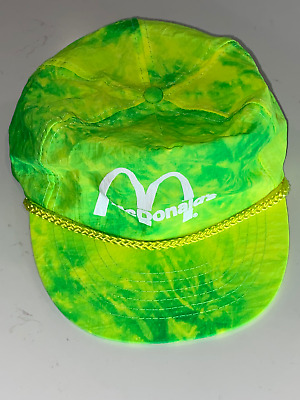 Vintage McDonald's Neon Tie Dye Design Promo Hat- Green