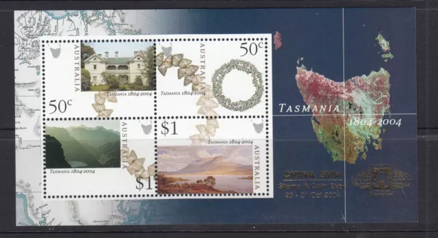 2004 Tasmania Centenary. CHINA Stamp & Coin Show Show:  Miniature sheet. MUH.