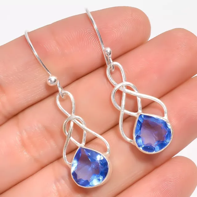 Tanzanite Gemstone Drop/Dangle Ethnic Earrings 925 Sterling Silver For Women