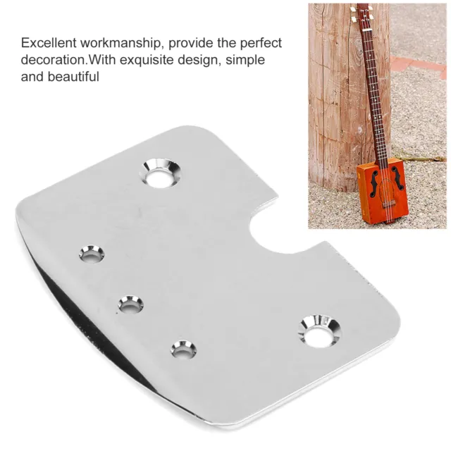 Guitar Neck Plate Metal Replacement For 3‑String Cigar Box Musical ROL