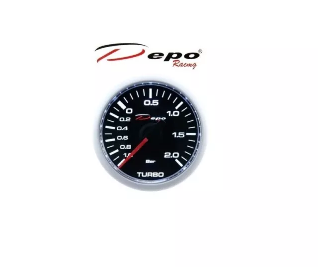 DEPO RACING GETÖNTE MECHANISCHE LADEDRUCK ANZEIGE / TURBO BOOST GAUGE 2 BAR 52mm