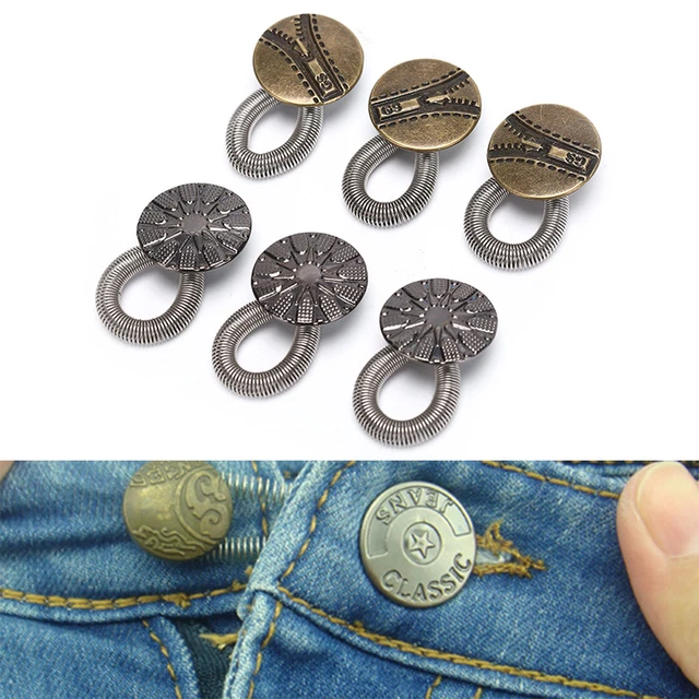 6x Waist Extender Pants Stretch Button Instant Fix Metal Elastic Expander .FW
