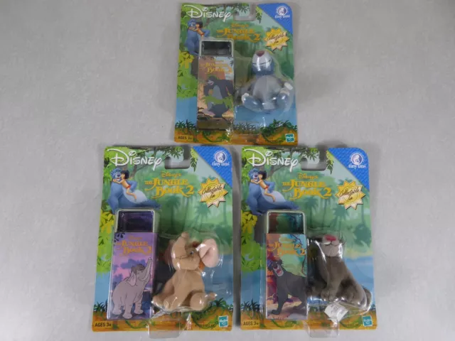 3 Disney Tiny Tins THE JUNGLE BOOK 2 Baby Elephant Baloo Bagheera 2003 Hasbro