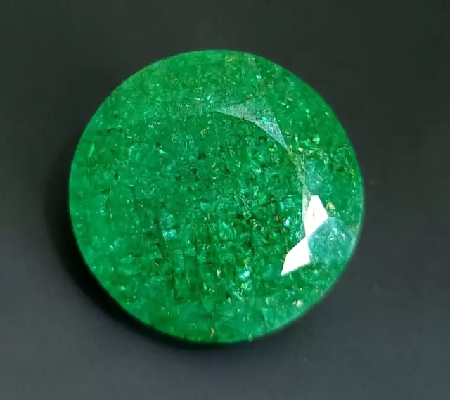 GIE Certified 60 Ct Natural MUZO Round Colombian Green Emerald Unheated Gemstone