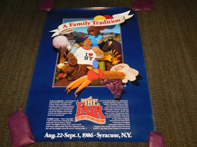 Vintage 1986 New York State Fair  Syracuse  Poster 32 1/2" X 23"