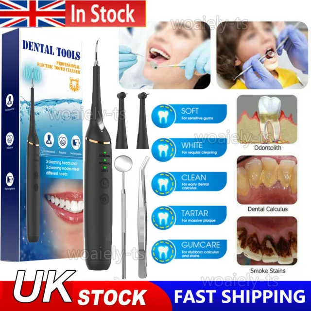 Electric Sonic Dental Scaler Plaque Tartar Calculus Cleaner Remover Tooth Stains