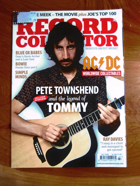 MAGAZINE RECORD COLLECTOR Pete Townshend July 2009 Issue 364 ** Must ...