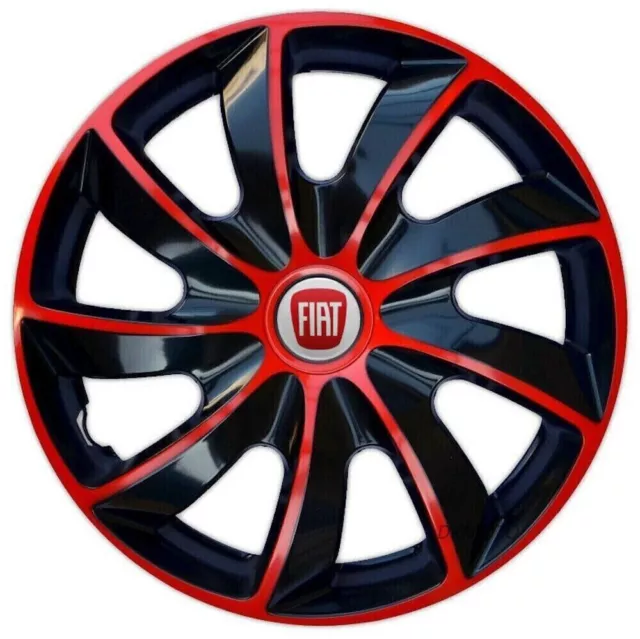 4x14" Wheel trims wheel covers fit Fiat 500 14 inches red-black NEW