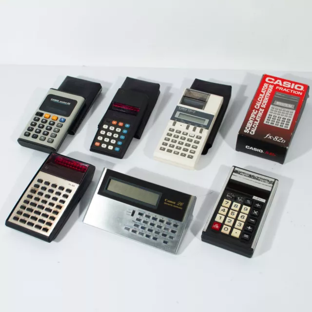 Set lot Calculatrices Vintage 1970 Canon LC817T Fonctionnelle Commodore Calfax