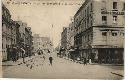 CPA sieurs-la rue saint blaise et le cafe francais (29702)