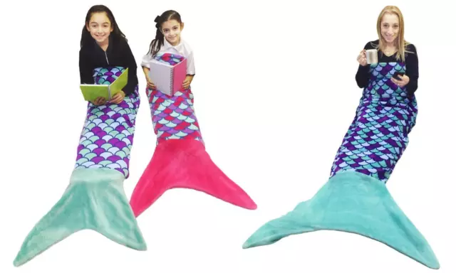 Mermaid Tail Fleece and Sparkly Sofa Beach Blanket Kids & Adult