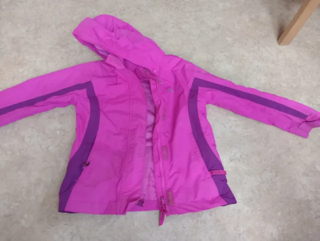 Girls Mountain Warehouse Pink Age 5-6 Waterproof Coat/Jacket Removable Hood