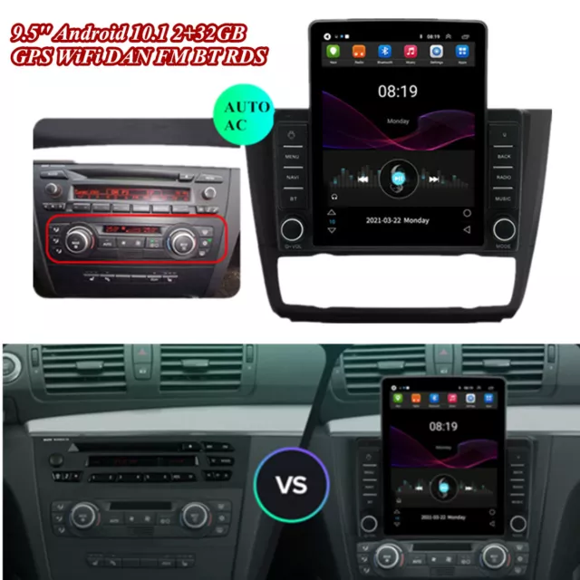 9.5'' For BMW 1 Series E88 E82 E81 E87 04-11 Auto AC GPS Navi Radio Android 10.1