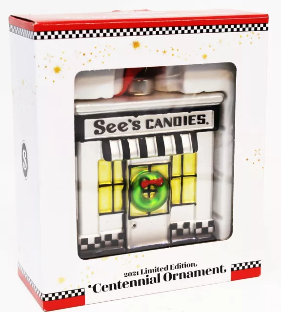 See's Candies 100 Years 2021 Limited Edition Centennial Christmas Ornament Boxed