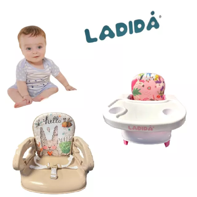 LADIDA Pink Unicorn or Beige Bunny Baby Portable Booster Seat Feed Tray 151/152