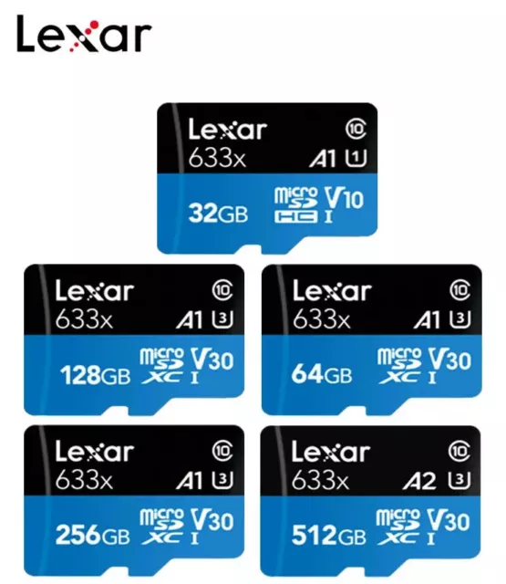 Lexar Micro SD Card 64GB 128GB 256GB 633x