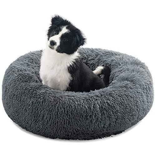 Dog Beds for Small Dogs & Large Cat Anti Anxiety Donut Cat Bed for Indoor Cat...