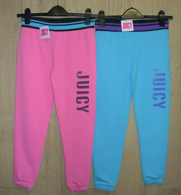 Juicy Couture New Girls 2 x Pink Blue Jersey Joggers Age 8-9 134cm RRP £49