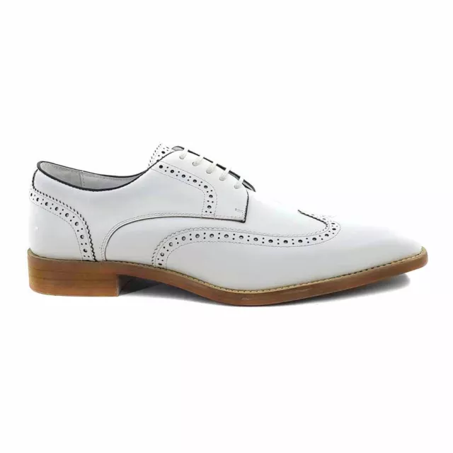 CARRUCCI Uomo pelle Bianca Blucher Oxford Wingtip Scarpe (12)