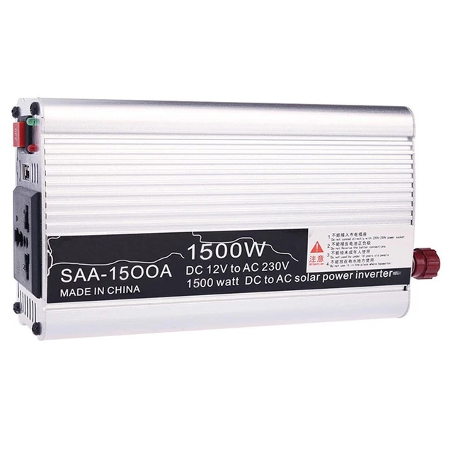 Voiture Véhicule Puissance Onduleur 1500W Pic Dc 12V/24V 'AC 220V Convertisseur