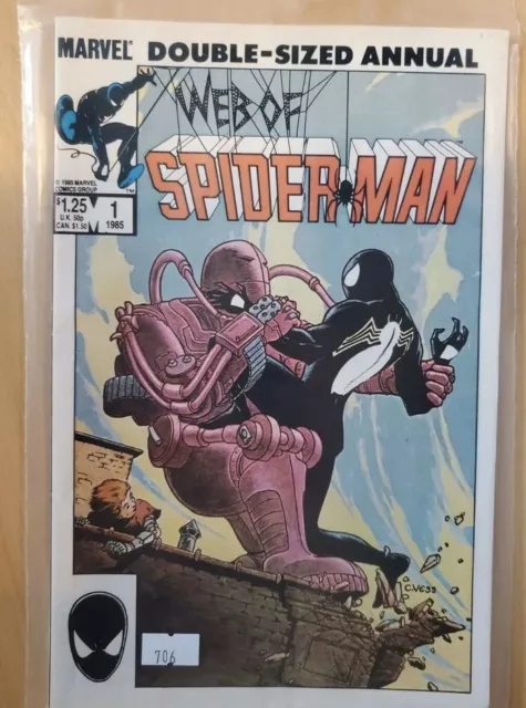 Authentic Marvel Comics Web of Spiderman (1985) #1 Double Sized Annual
