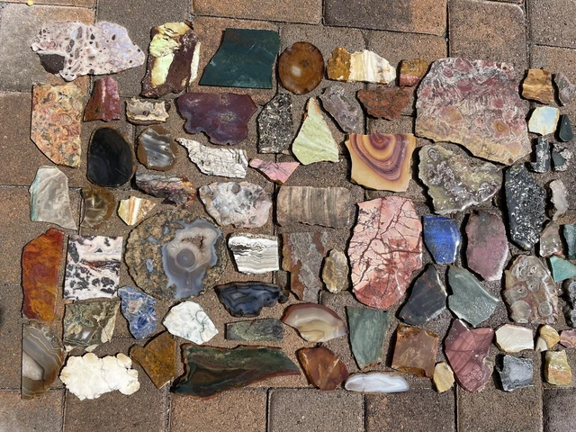 Rock Slab Lot 10 Pounds Beautiful Material Jade Agate Jasper Lapidary Slices