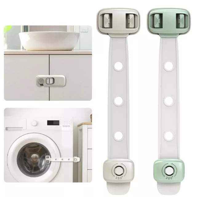 Green Color Drawer Door Lock 360 degrees Refrigerator Safety Buckle  Home