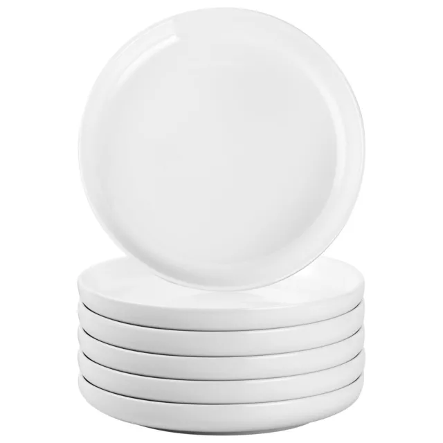 Porcelain Dessert Salad Plates, 8 Inch Dinner Plates, Round Serving Dishes, S...