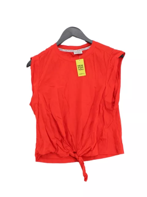 Scotch & Soda Women's T-Shirt M Orange 100% Other Short Sleeve Round Neck Basic